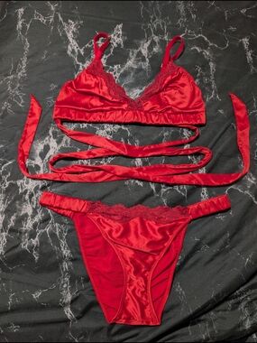 Adore Me Red "Gift Wrapped" Lingerie